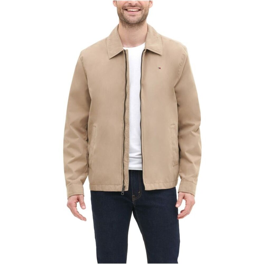 Tommy Hilfiger Mens Lightweight Microtwill Golf Sport Coat, Beige, M, DM